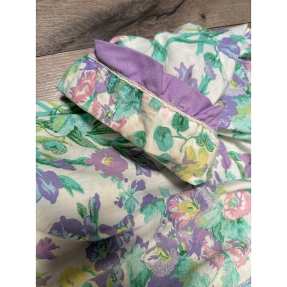 Vintage Models Coat Floral Nightgown Robe Size M 55% Cotton 45% Polyester White - Picture 8 of 14